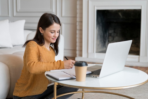 Young woman using a laptop