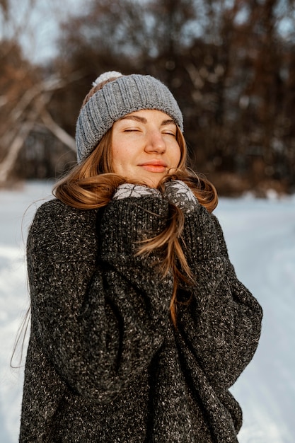 Young woman on winter day