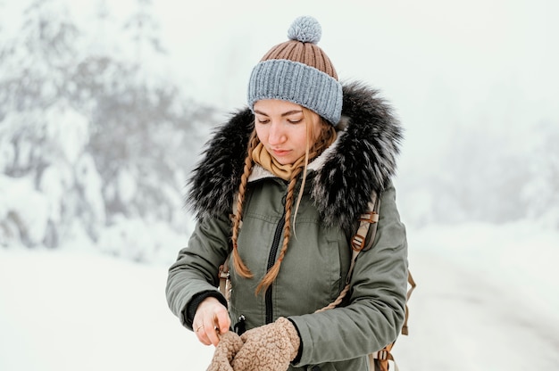 Young woman on winter day