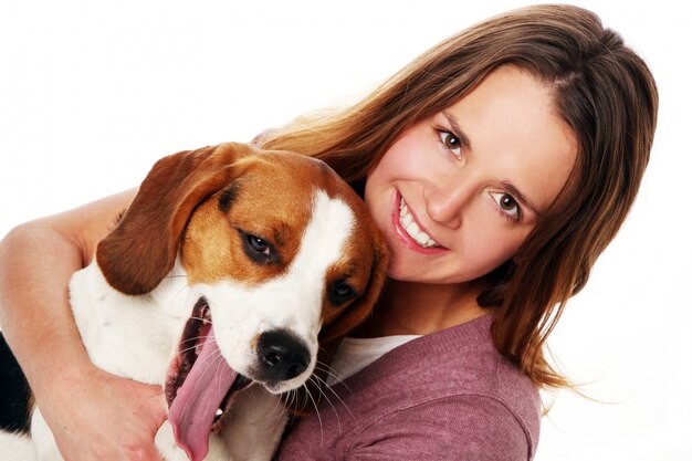 Young woman with dog