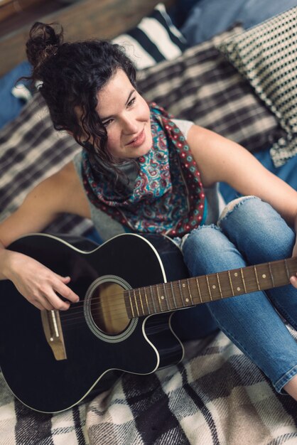 Young woman with guitar