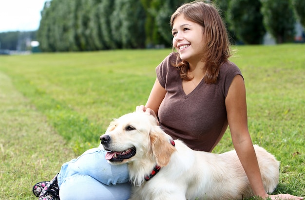 Young woman with her dog