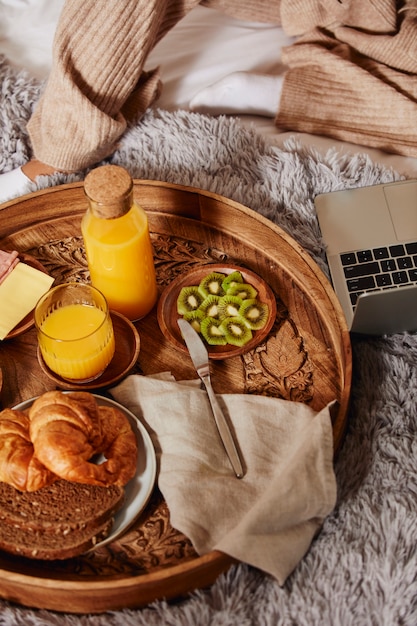 Young woman working from home