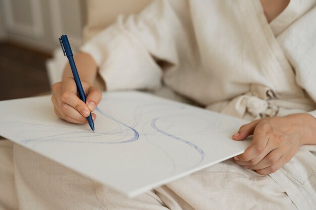 Young woman working in her worshop