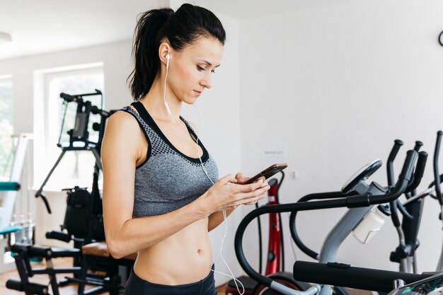 Young woman working out in the gym