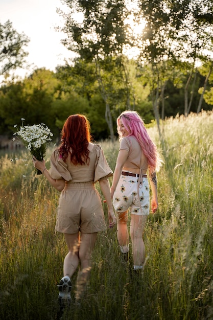 Free photo young women having fun in summertime