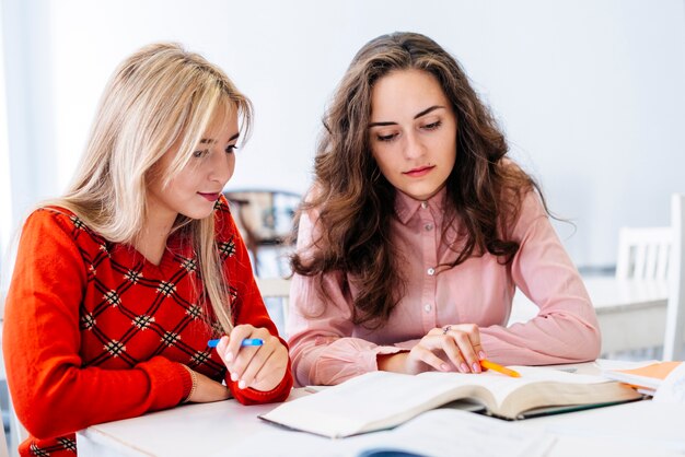 Young women preparing to exam