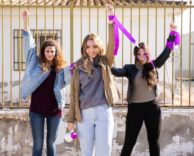 Free photo young women protesting together