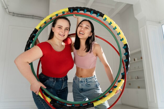 Young women with hula hoop