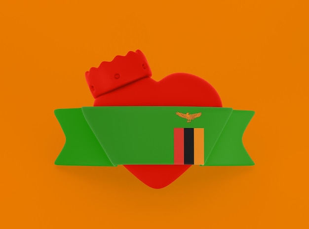 Free photo zambia heart banner