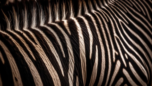 Free photo zebra striped tail adds elegance to nature generated by ai