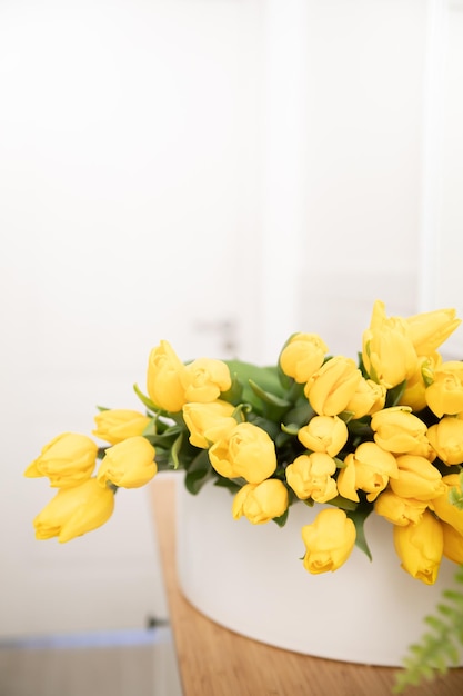 Zero waste concept A bouquet of peonies in the bathroom