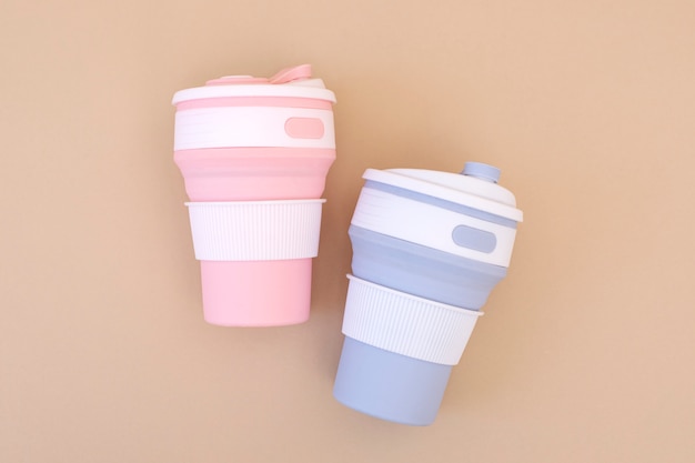 Zero waste pastel colored thermoses