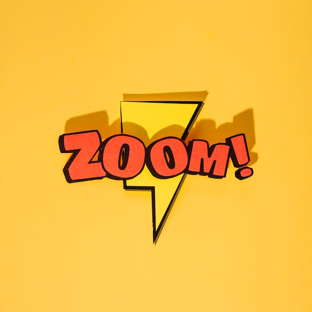 Free photo zoom cartoon exclusive font tag expression on thunderbolt