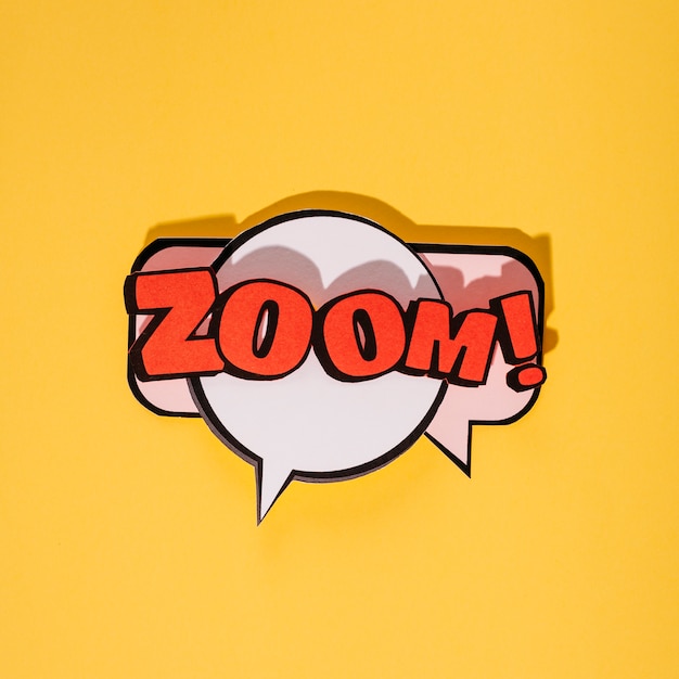 Free Photo zoom cartoon exclusive font tag expression on yellow backdrop