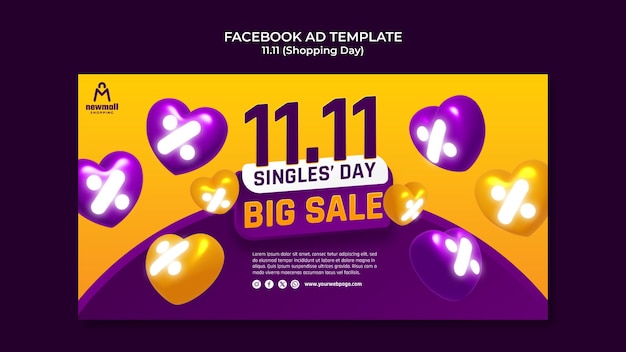 Free PSD 11.11 flash sale facebook template