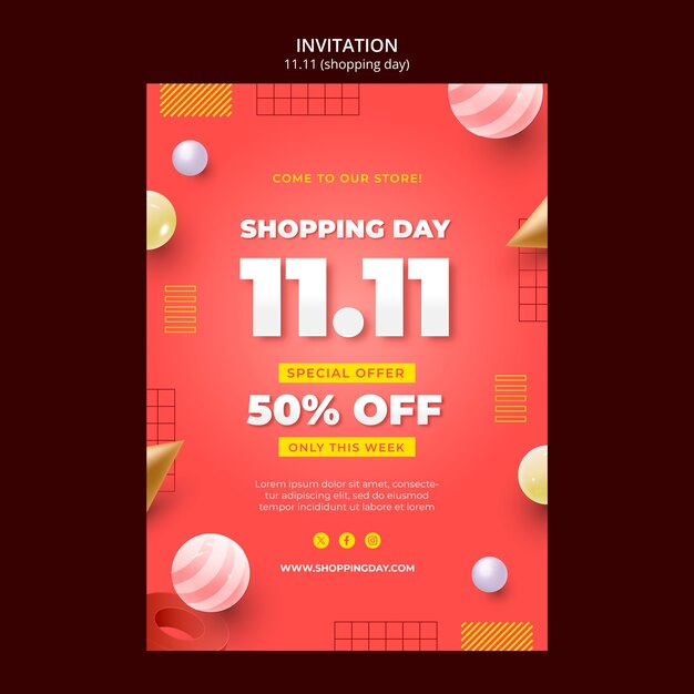 11.11 flash sale invitation template