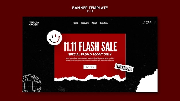 Free PSD 11.11 flash sale landing page  template