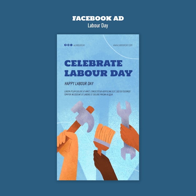 Free PSD 1st may labour day template design