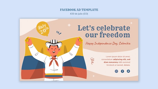 Free PSD 20 de julio template design