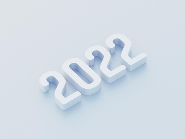 Free PSD 2022 happy new year 3d rendering isolated on transparent background