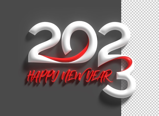 Free PSD 2023 happy new year 3d render text typography design banner poster 3d illustration