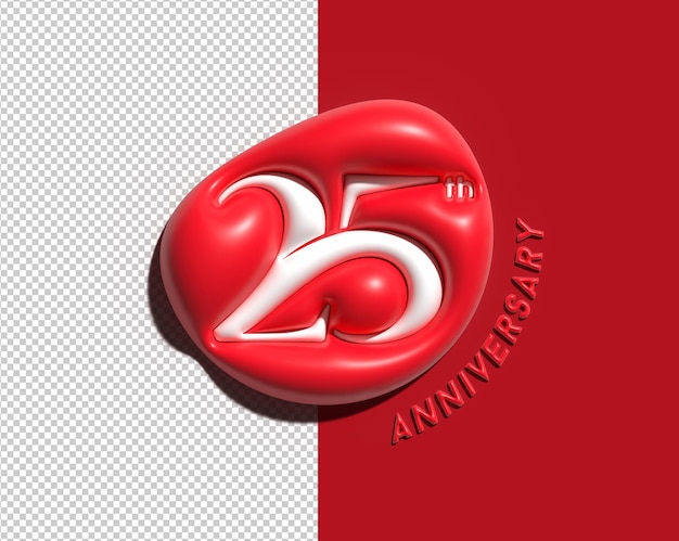 25th Years Anniversary Celebration Transparent Psd File.