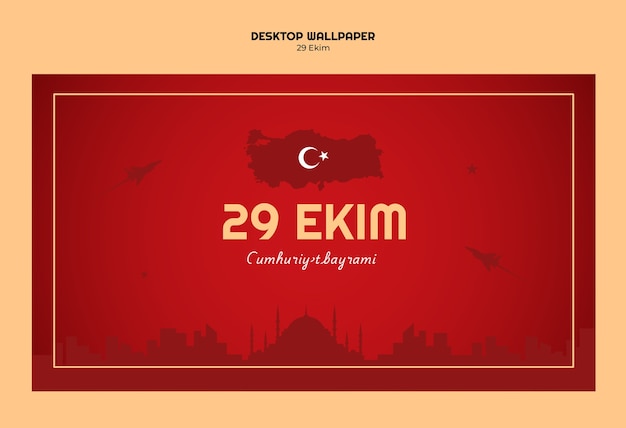 Free PSD 29 ekim celebration template