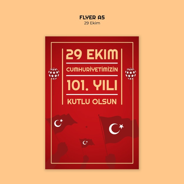 Free PSD 29 ekim celebration template