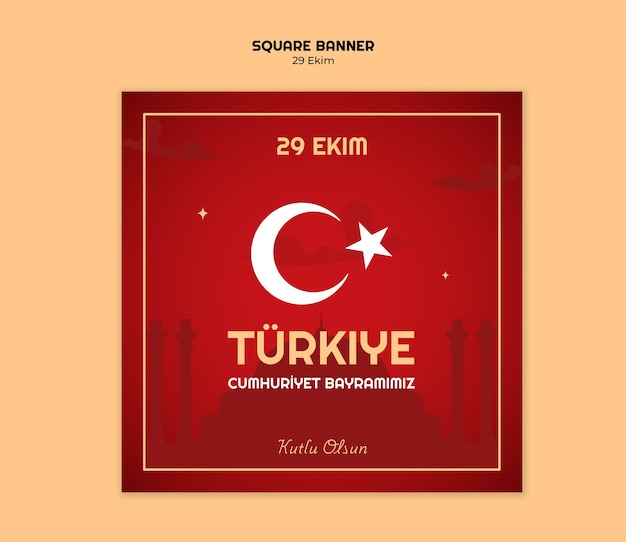 Free PSD 29 ekim celebration template