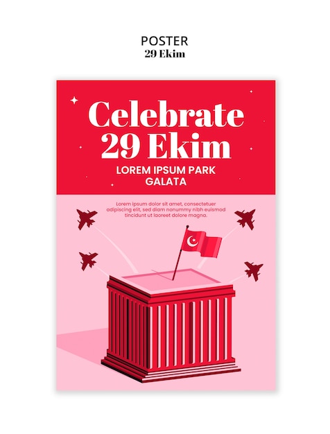 Free PSD 29 ekim celebration template