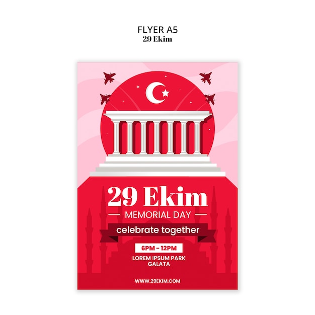 Free PSD 29 ekim celebration template