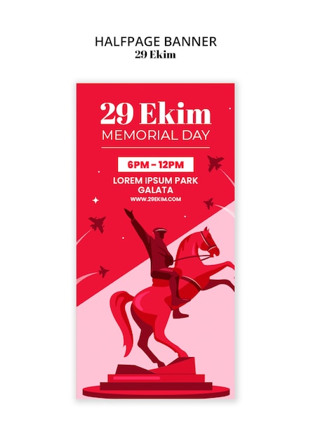 Free PSD 29 ekim celebration template