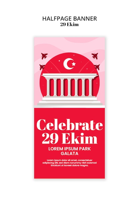 Free PSD 29 ekim celebration template