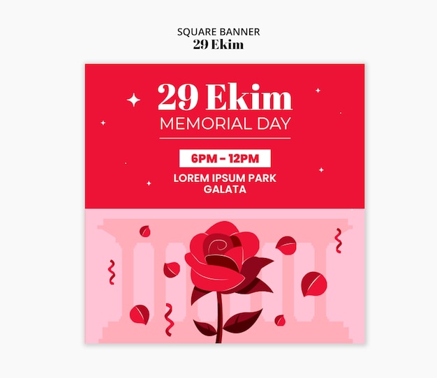 Free PSD 29 ekim celebration template