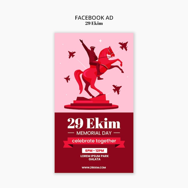 Free PSD 29 ekim celebration template