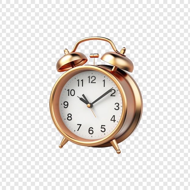 3d Alarm Clock isolated on transparent background