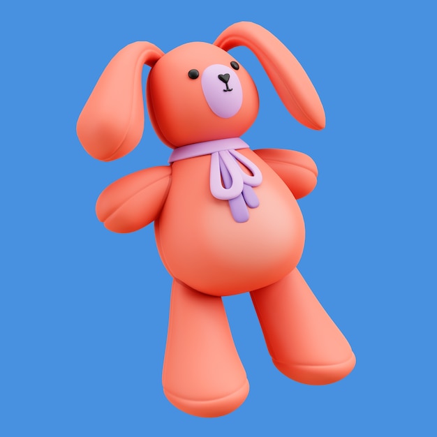 Free PSD 3d baby character with bunny toy