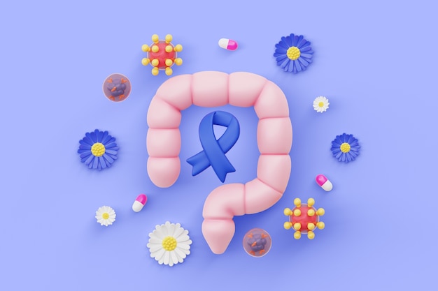 Free PSD 3d background for cancer awareness with ribbon