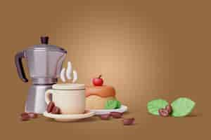 Free PSD 3d background for coffee shop