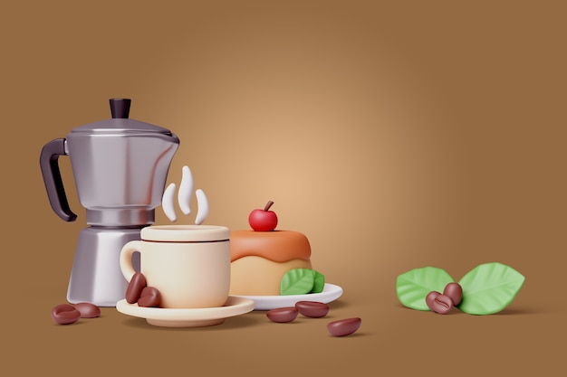 3d background for coffee shop