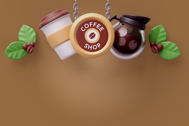 Free PSD 3d background for coffee shop