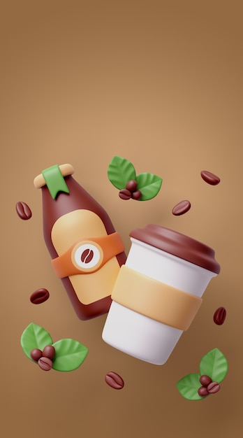 Free PSD 3d background for coffee shop