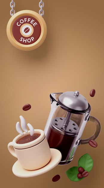 3d background for coffee shop