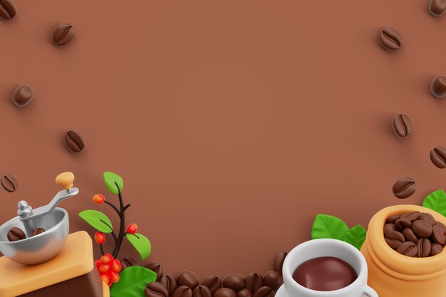 3d background for international coffee day