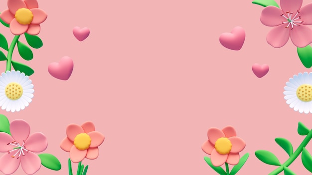 Free PSD 3d background for valentines day celebration