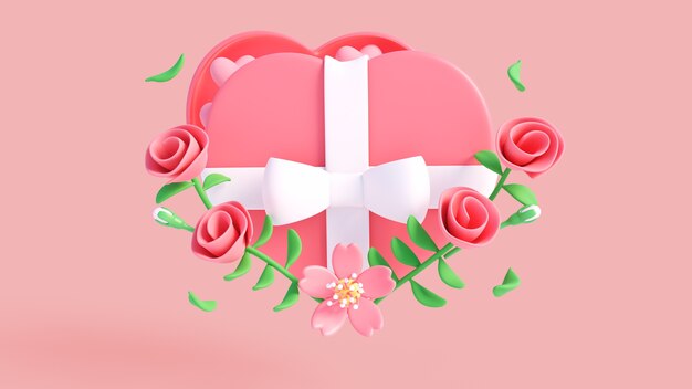 Free PSD 3d background for valentines day celebration