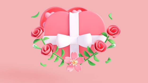 3d background for valentines day celebration