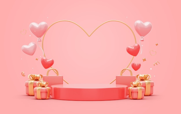 Free PSD 3d background with valentines day sale