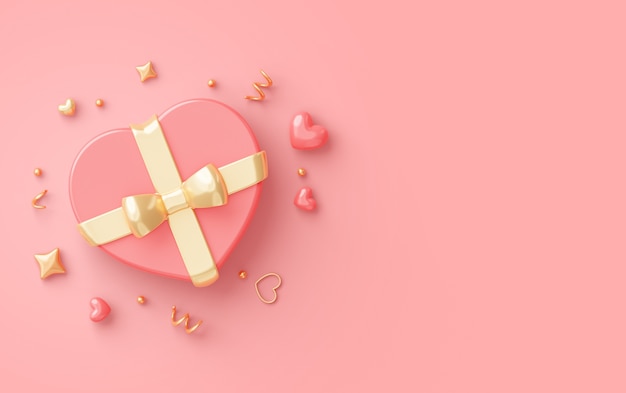 3d background with valentines day sale